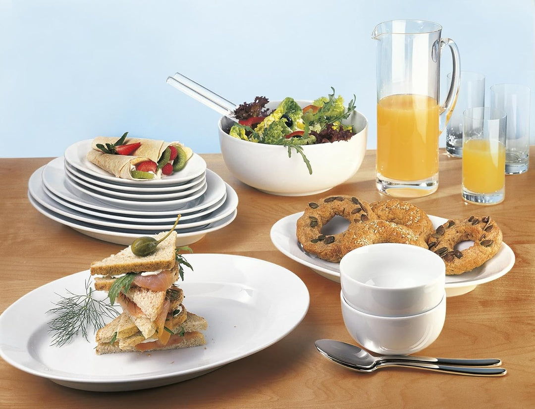 KAHLA Pronto Suppenteller 22 cm | weisser Salatteller aus Porzellan Weiss Pronto, Weiss Pronto