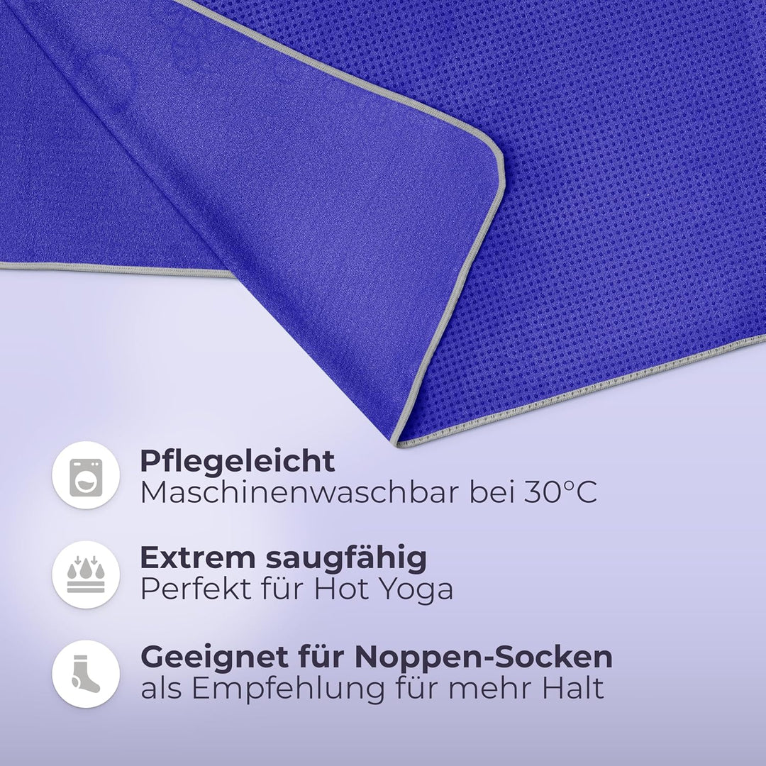NirvanaShape Yoga Handtuch rutschfest | Hot Yoga Towel mit Antirutsch-Noppen | hygienische Yogatuch-