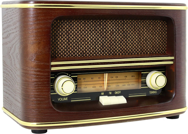 Soundmaster NR 945 Nostalgie-Radio (UKW-/MW-Tuner) für Netz- und Batteriebetrieb