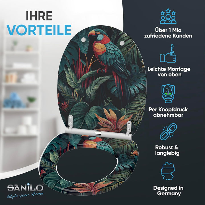 Sanilo WC Sitz mit Absenkautomatik, viele neue Toilettendeckel zur Auswahl, hochwertige Oberfläche,