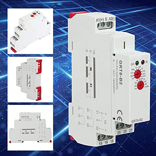 Zeitrelais für 12-240 V, Mini Einzelfunktionssteuerung Verzögerungszeitrelais, 35 mm Din Schienen(AC