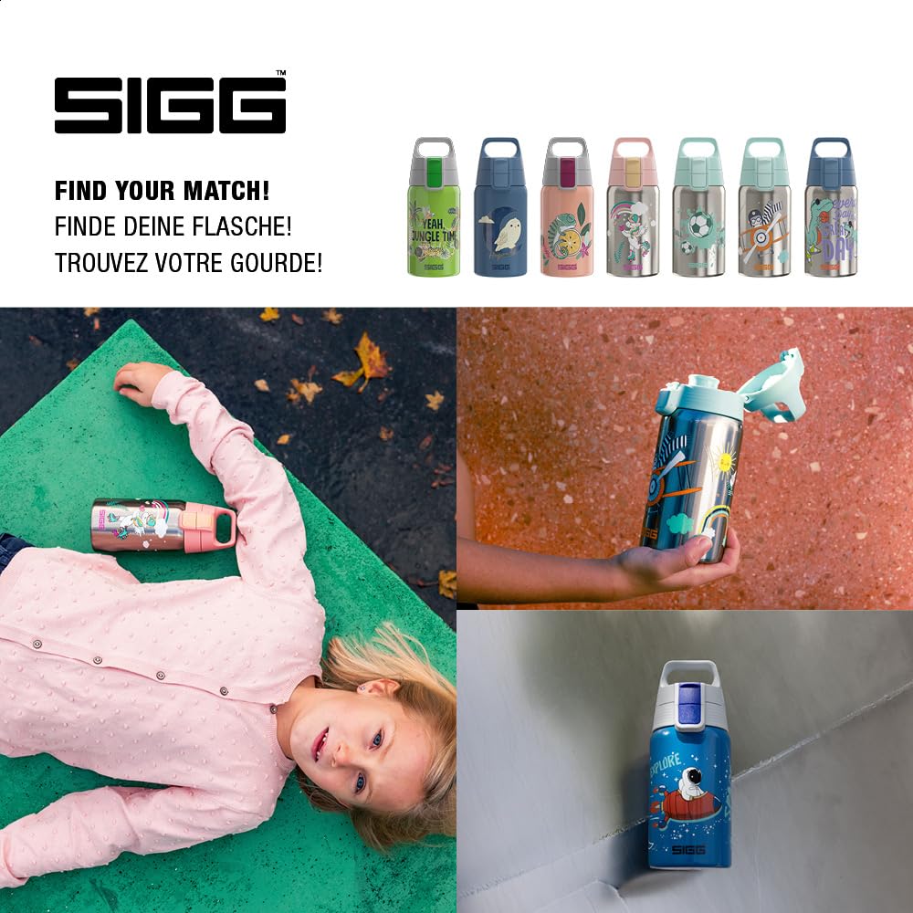 SIGG - Edelstahl Trinkflasche Kinder - Shield One - Für Kohlensäurehaltige Getränke Geeignet - Ausla