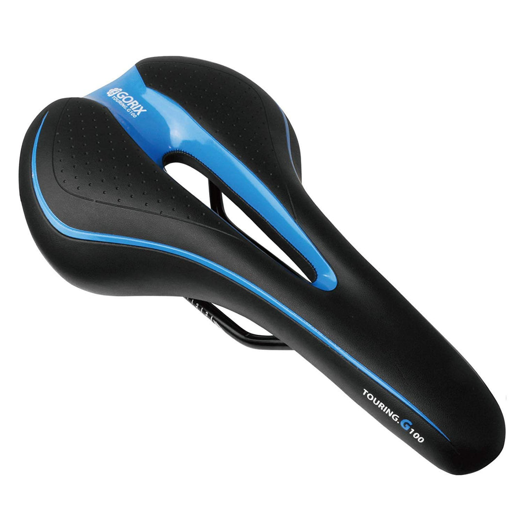 GORIX GX-C19 Bequemer Fahrradsattel mit Schiene für Mountainbike und Rennrad für Damen und Herren Bl