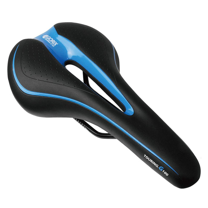 GORIX GX-C19 Bequemer Fahrradsattel mit Schiene für Mountainbike und Rennrad für Damen und Herren Bl