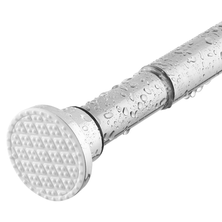 Teleskopstange 70-255CM Ausziehbar Duschvorhangstange Duschstange ohne Bohren Silber Klemmstange zum