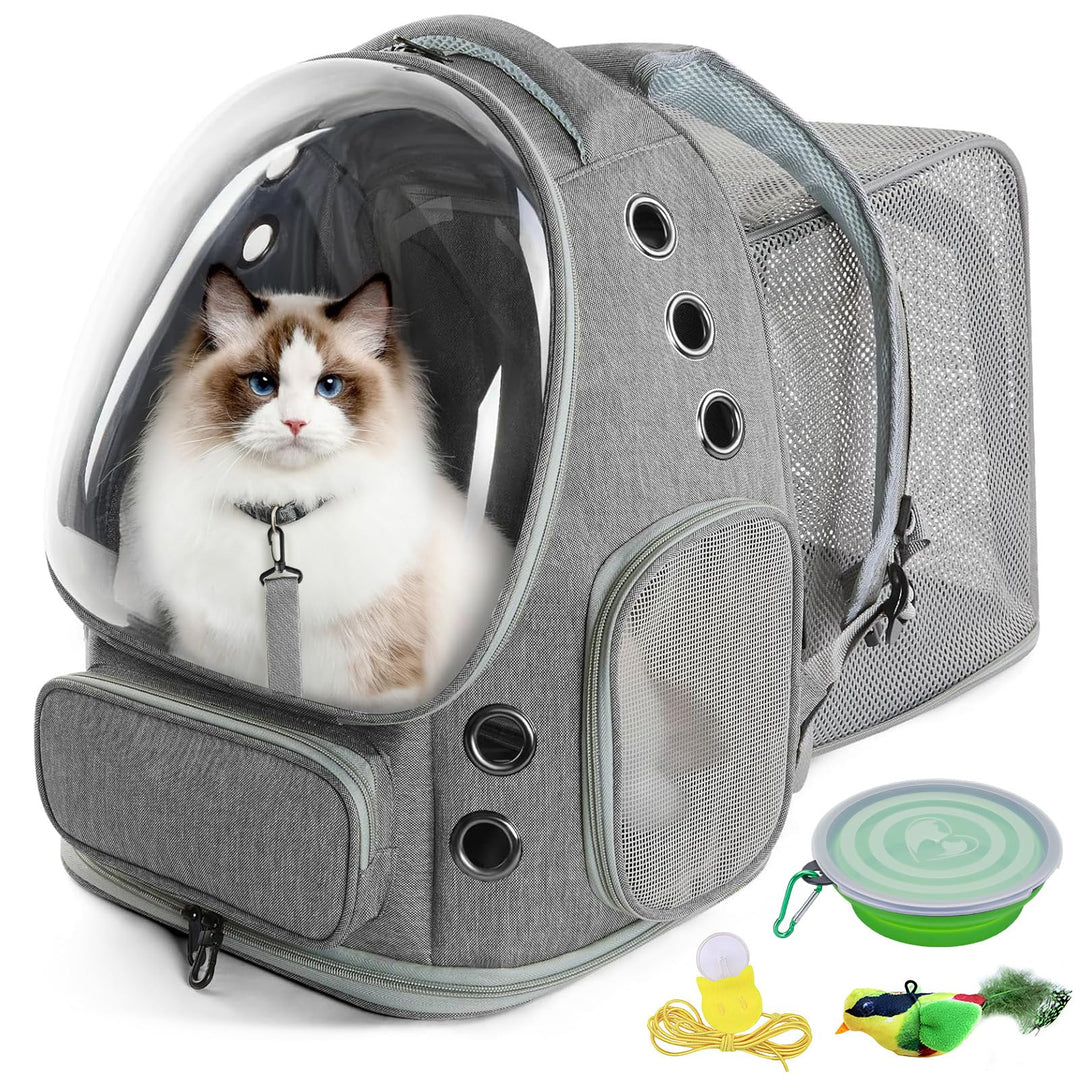 Erweiterbar Katzenrucksack mit Fenster Hunderucksack bis 8kg Katzenrucksack Grosse Katzen Cat Backpa
