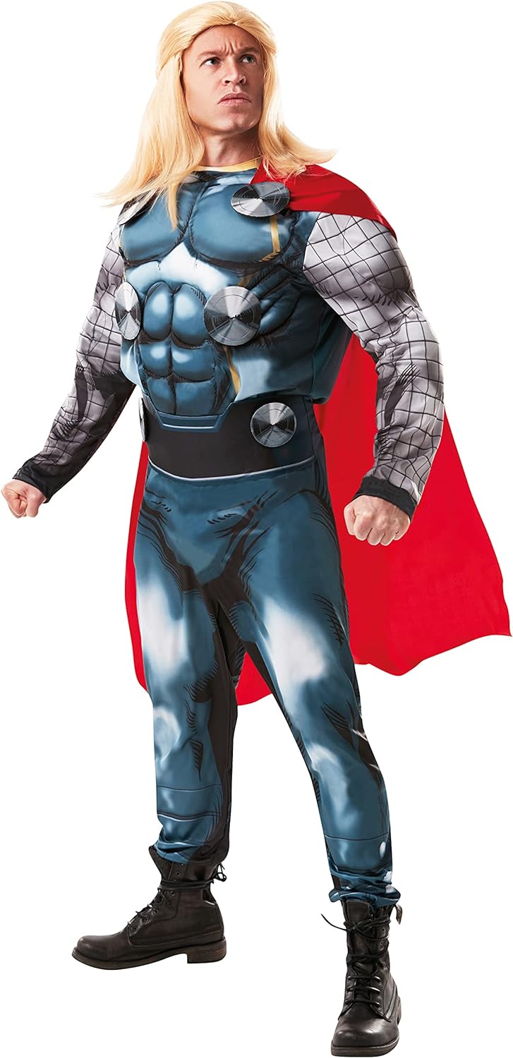 Rubie's Offizielles Luxuskostüm Thor, Marvel, für Erwachsene, Standardgrösse, blau STD, STD