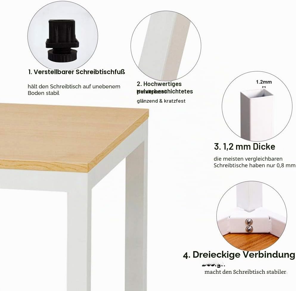 sogesfurniture Schreibtisch Computertisch Büromöbel PC Tisch, Stabil Bürotisch Arbeitstisch Esstisch