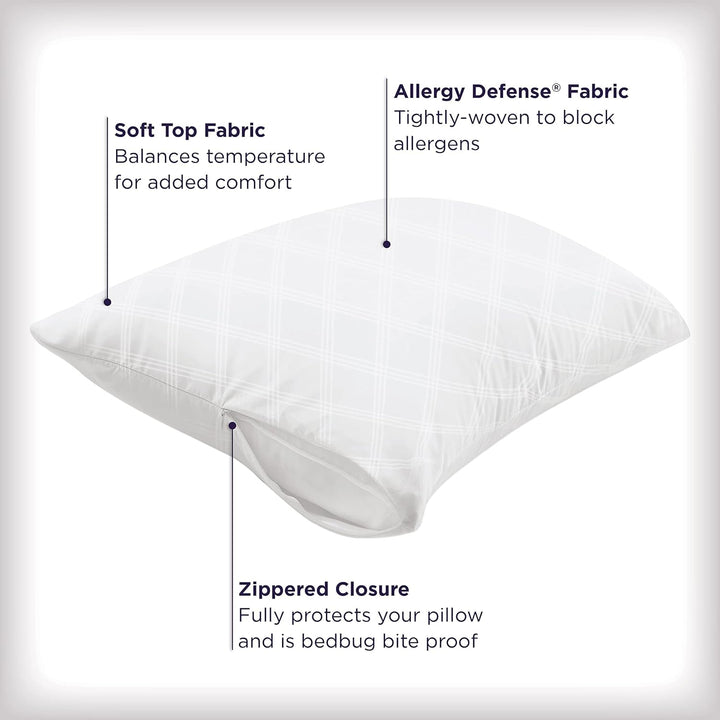 AllerEase Ultimate Kissenschutz, Standard/Queen-Size-Bett, 4 Stück 4 Pack Standard/Queen, 4 Pack Sta