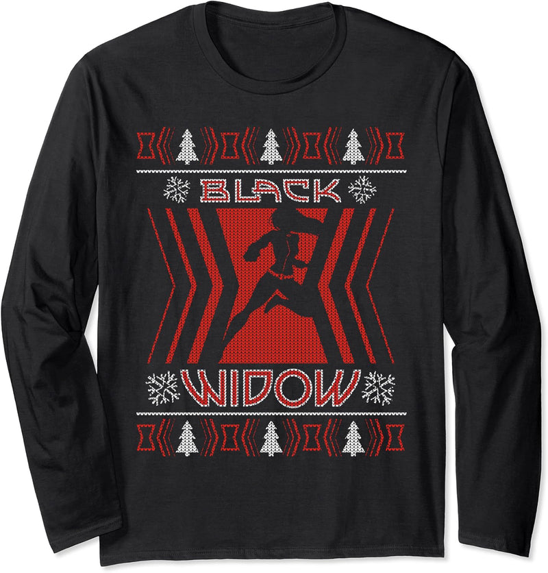 Marvel Black Widow Natasha Romanoff Holiday Sweater Langarmshirt