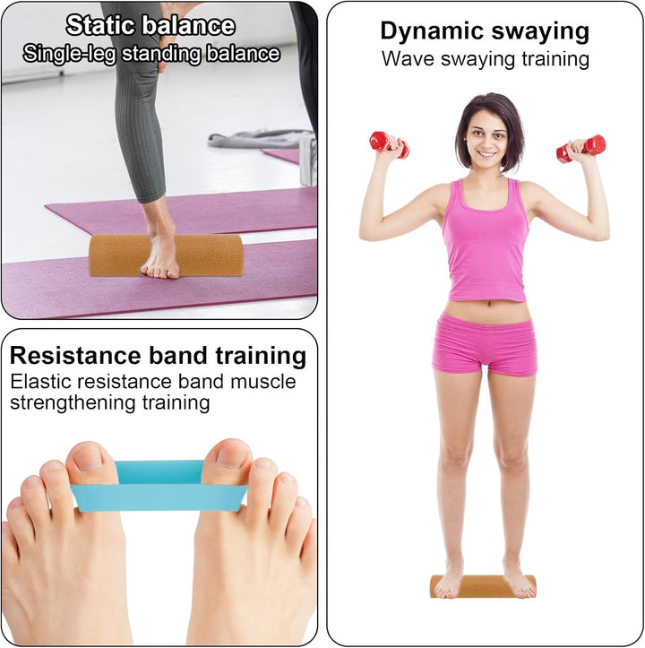 Fusstrainer aus Kork, Natürlicher Kork Balance Board Trainer für Knöchelstabilität zur Verbesserung