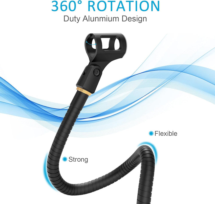 ZealSound Mikrofon Arm, Flexibel Schwanenhals Mikrofonständer, Kompakt Mikrofonarm,Platz auf dem Sch