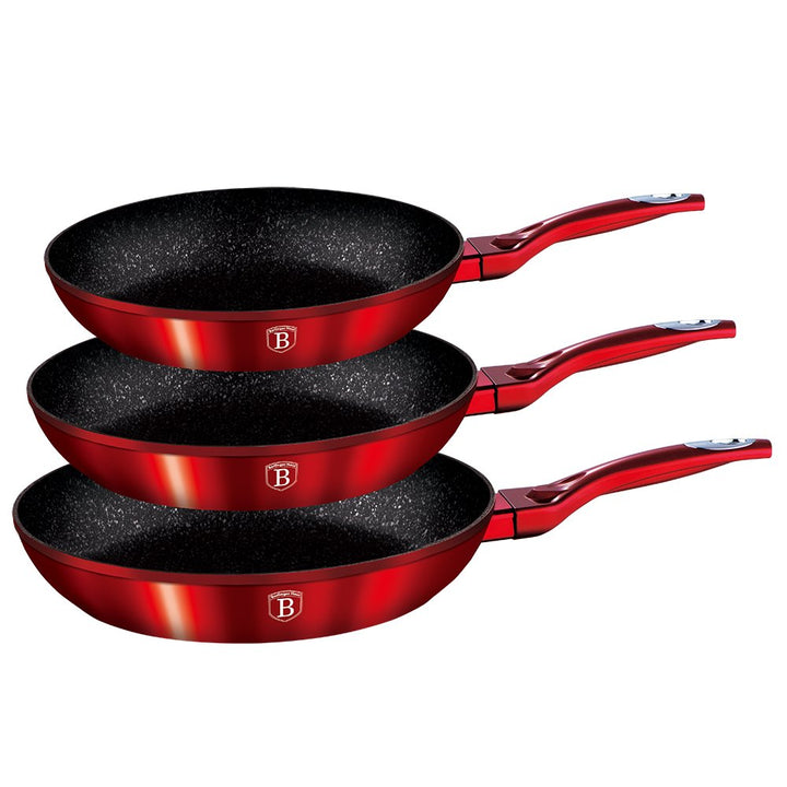 Berlinger Haus Set Pfanne 3 UDS. Burgundy Metallic Touch Line