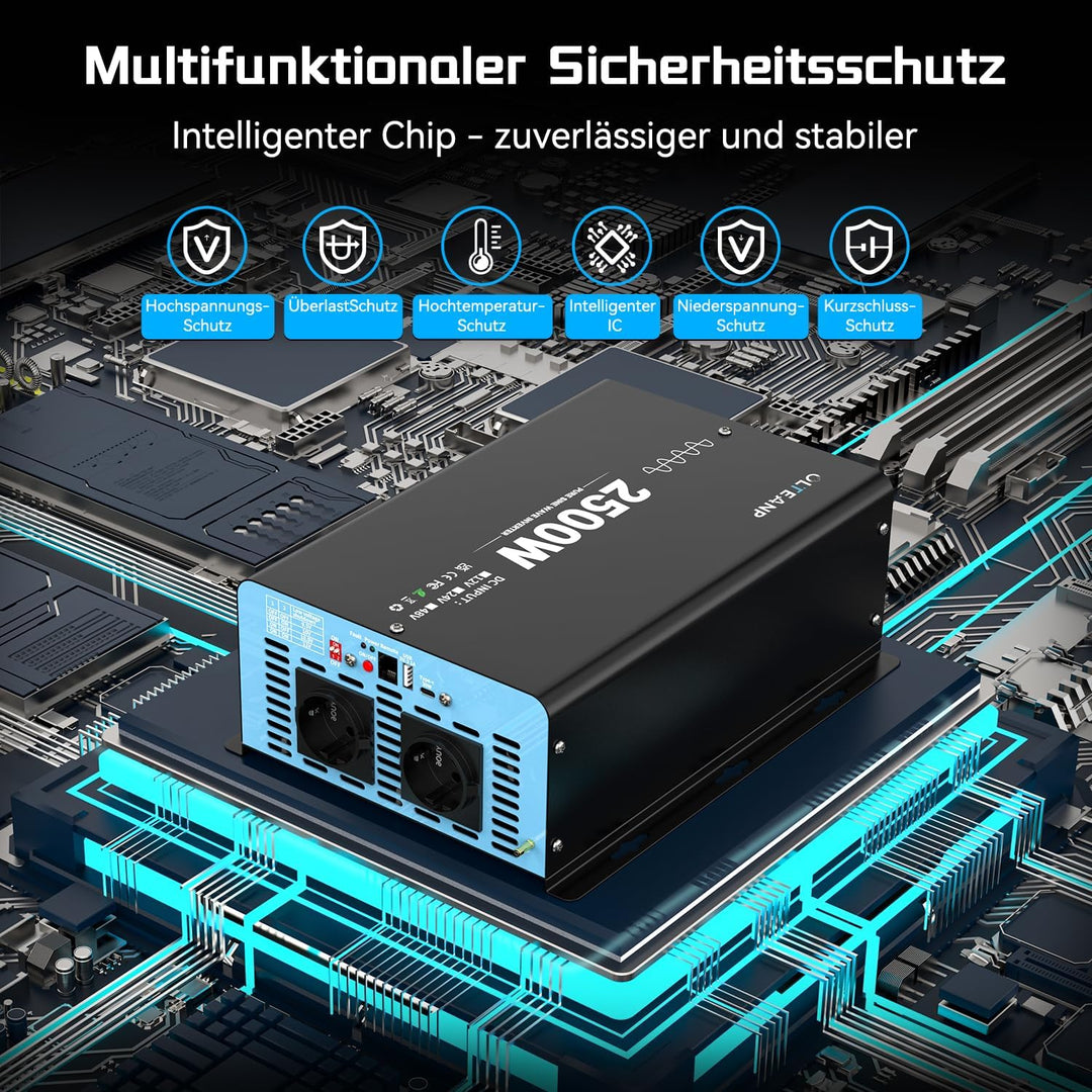 OLTEANP 2500W Spannungswandler 24v auf 230v Reiner Sinus Wechselrichter -Power Inverter Konverter mi