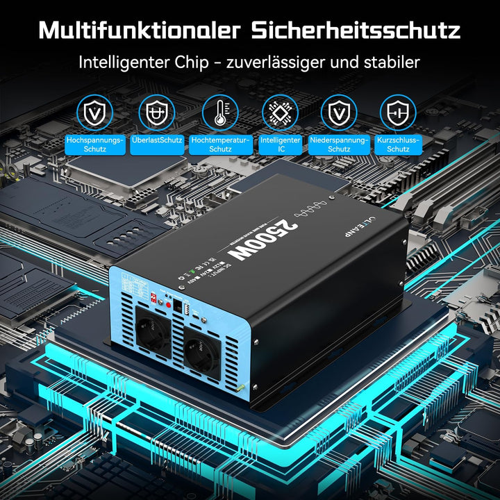 OLTEANP 2500W Spannungswandler 24v auf 230v Reiner Sinus Wechselrichter -Power Inverter Konverter mi