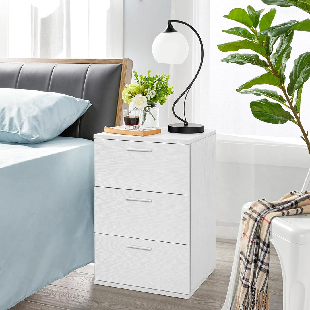 Yaheetech 2 x Nachtschrank Nachttisch Boxspringbett Nachtkommode mit 3 Schubladen 60cm hoch Beistell