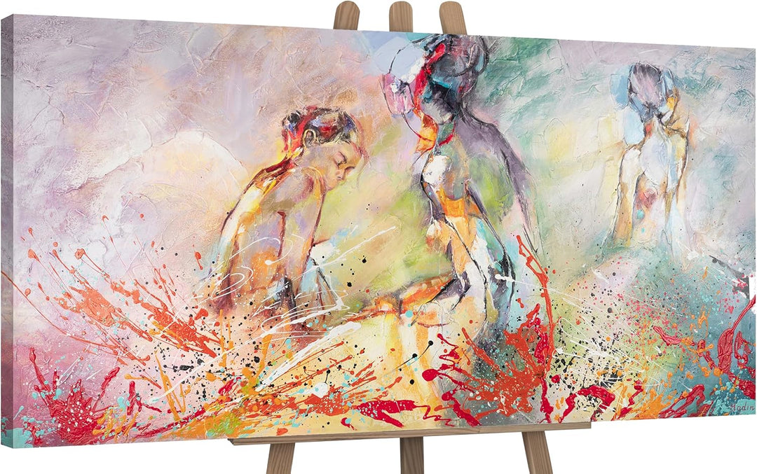 YS-Art Abstrakt Stil Acryl Gemälde auf Leinwand Heisser Sommer handgemalt Wandbilder Wohnzimmer mode