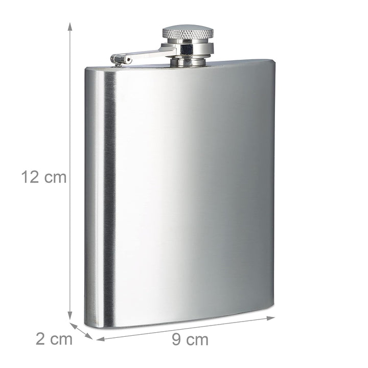 4x Flachmann 200 ml, 2 Taschenflaschen mit Kunstleder Hülle, 2 kleine Flachmänner aus Edelstahl, für