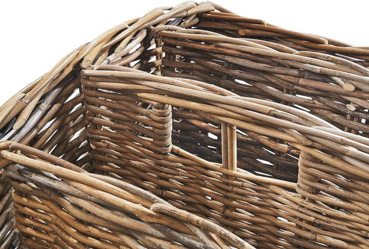 Kobolo Zeitungsständer Magazinsammler Zeitschriftenkorb aus Rattan - kubu Grey - 4 Fächer