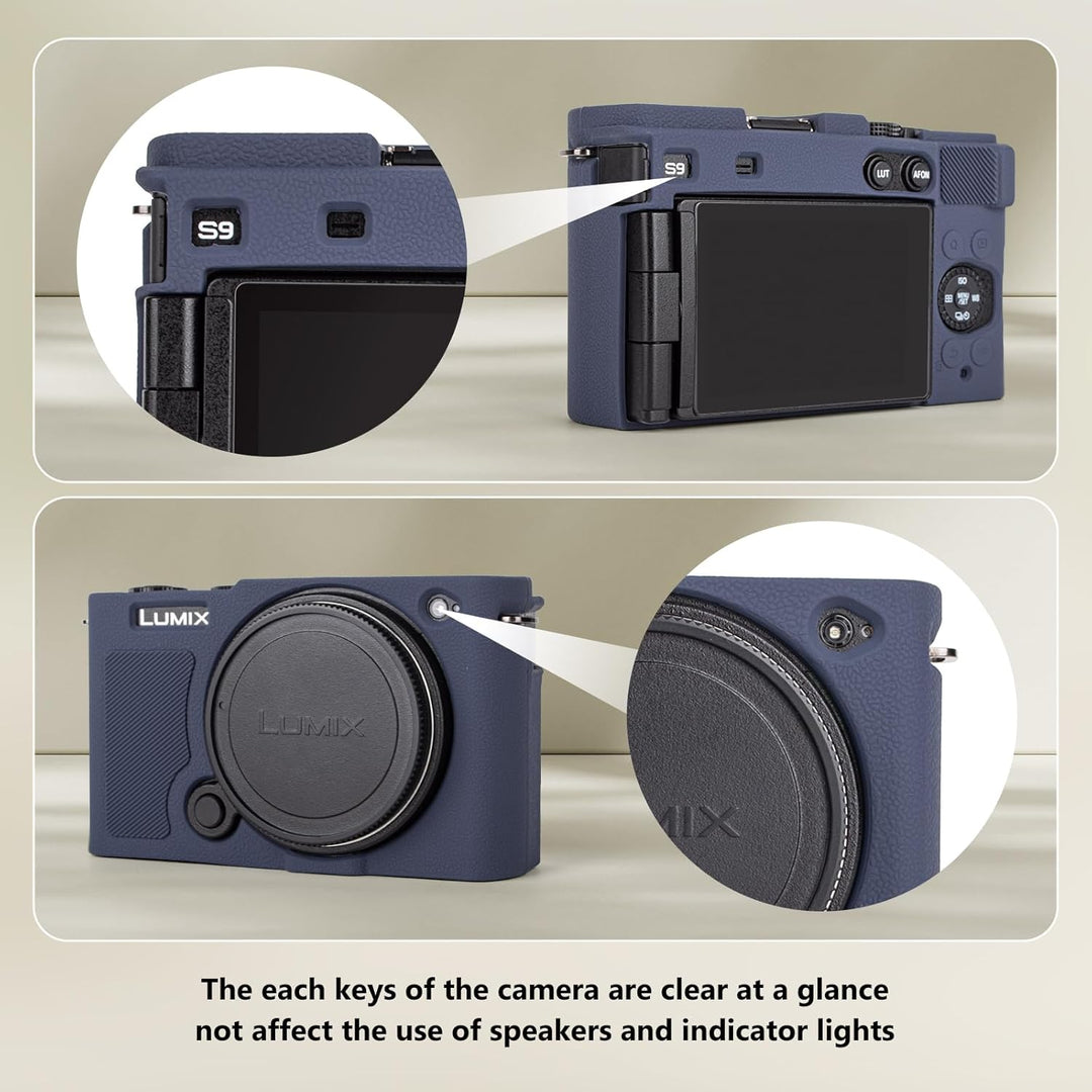 MUZIRI KINOKOO Weiche Silikon Tasche Kompatibel für Panasonic Lumix S9 Mirrorless Kamera, Schutzhüll