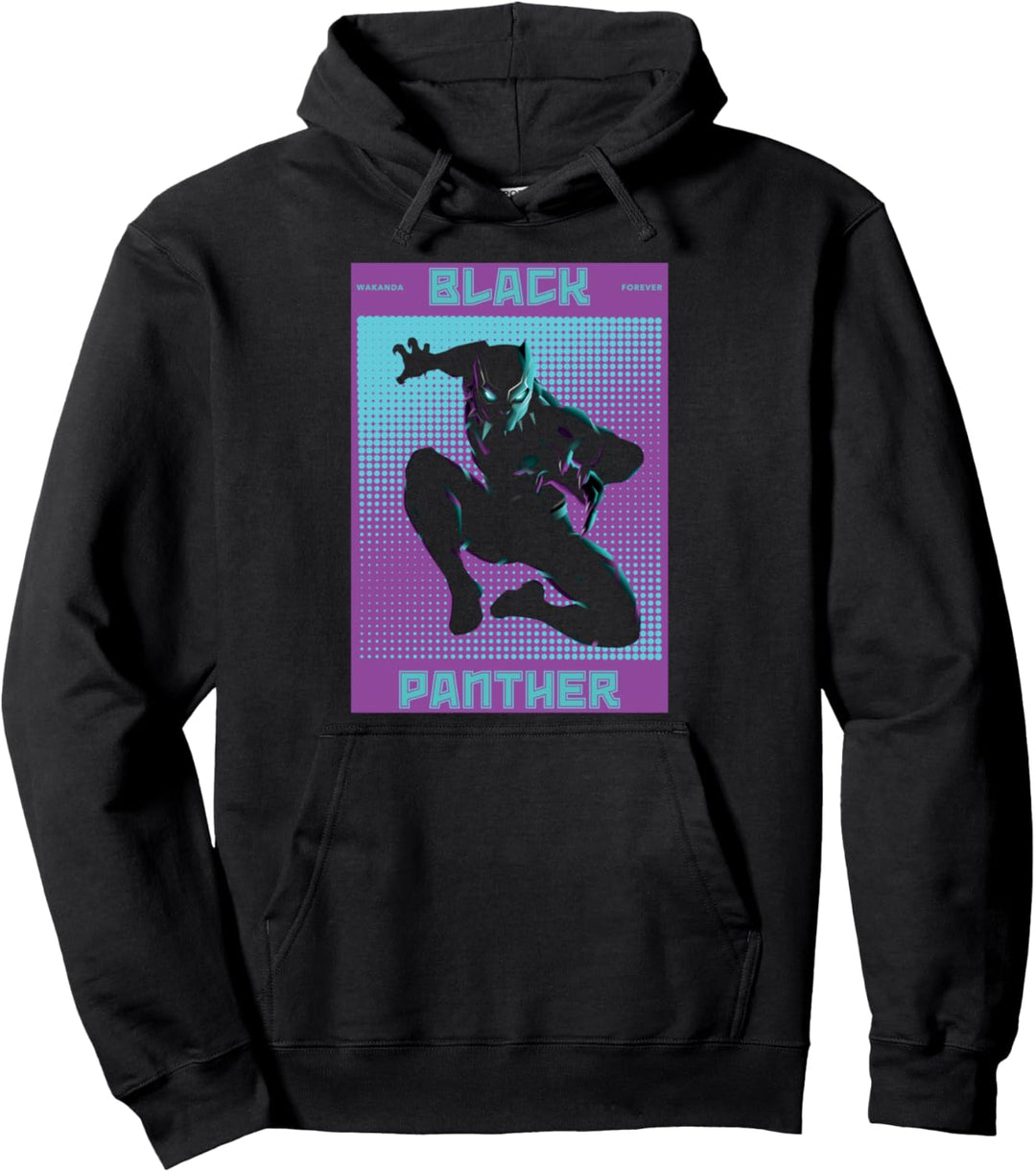 Marvel Black Panther Halftone Pop Art Poster Pullover Hoodie