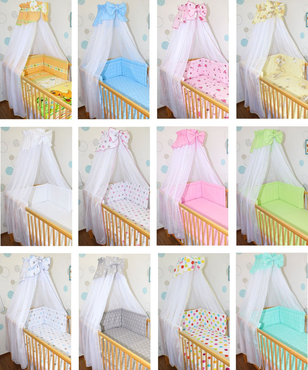 Himmel Vollstoff mit Himmelstange für Baby Kinder Bett Baumwolle Vollstoffhimmel D10, D10