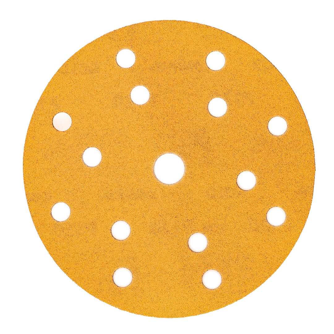 Mirka Gold Universal-Schleifpapier Ø 150mm Schleifscheiben Klett 15-Loch, Korn P220, 100 Stk / Zum S