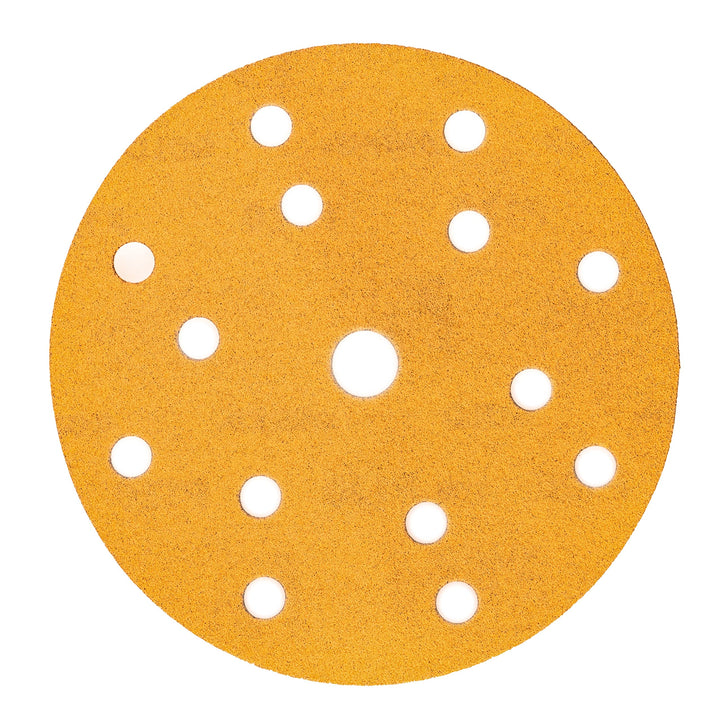 Mirka Gold Universal-Schleifpapier Ø 150mm Schleifscheiben Klett 15-Loch, Korn P220, 100 Stk / Zum S
