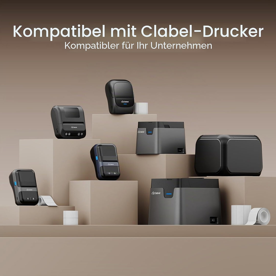 CLABEL 6 Rolle 50x80mm Thermo Weiss Etikettenband für Etikettendrucker Selbstklebend Klebeetiketten