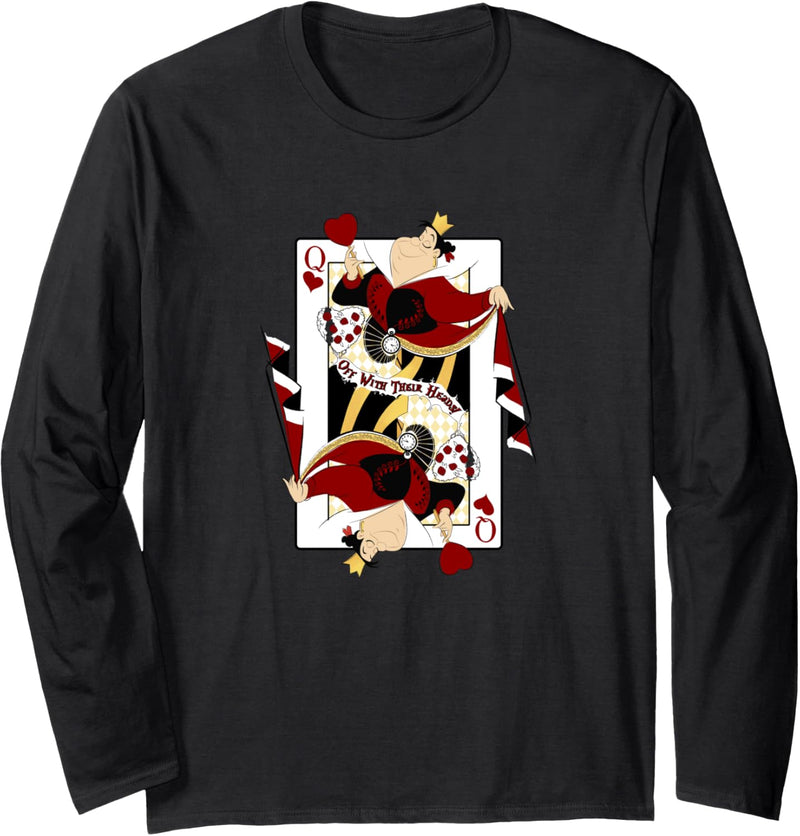 Disney Alice In Wonderland Queen Of Hearts Playing Card Langarmshirt