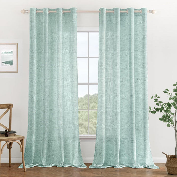 MIULEE Vorhang Gardinen Leinen mit ösen Voile Vorhänge Leinenoptik Gardinen Wohnzimmer Modern Fenste
