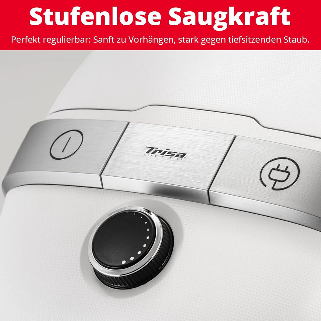 Trisa Bodenstaubsauger mit Beutel Comfort Clean – 11m Radius, HEPA-Filter & Stufenlose Saugkraft – L
