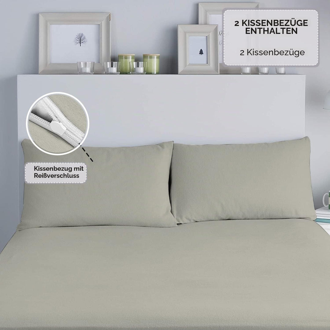 Pizuna Luxuriöser Soft-Satin 2er Pack Kissenbezug 70 x 90 cm Silber, 800 Fadenzahl Baumwolle Kissenb