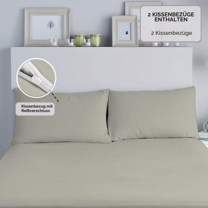 Pizuna Luxuriöser Soft-Satin 2er Pack Kissenbezug 70 x 90 cm Silber, 800 Fadenzahl Baumwolle Kissenb
