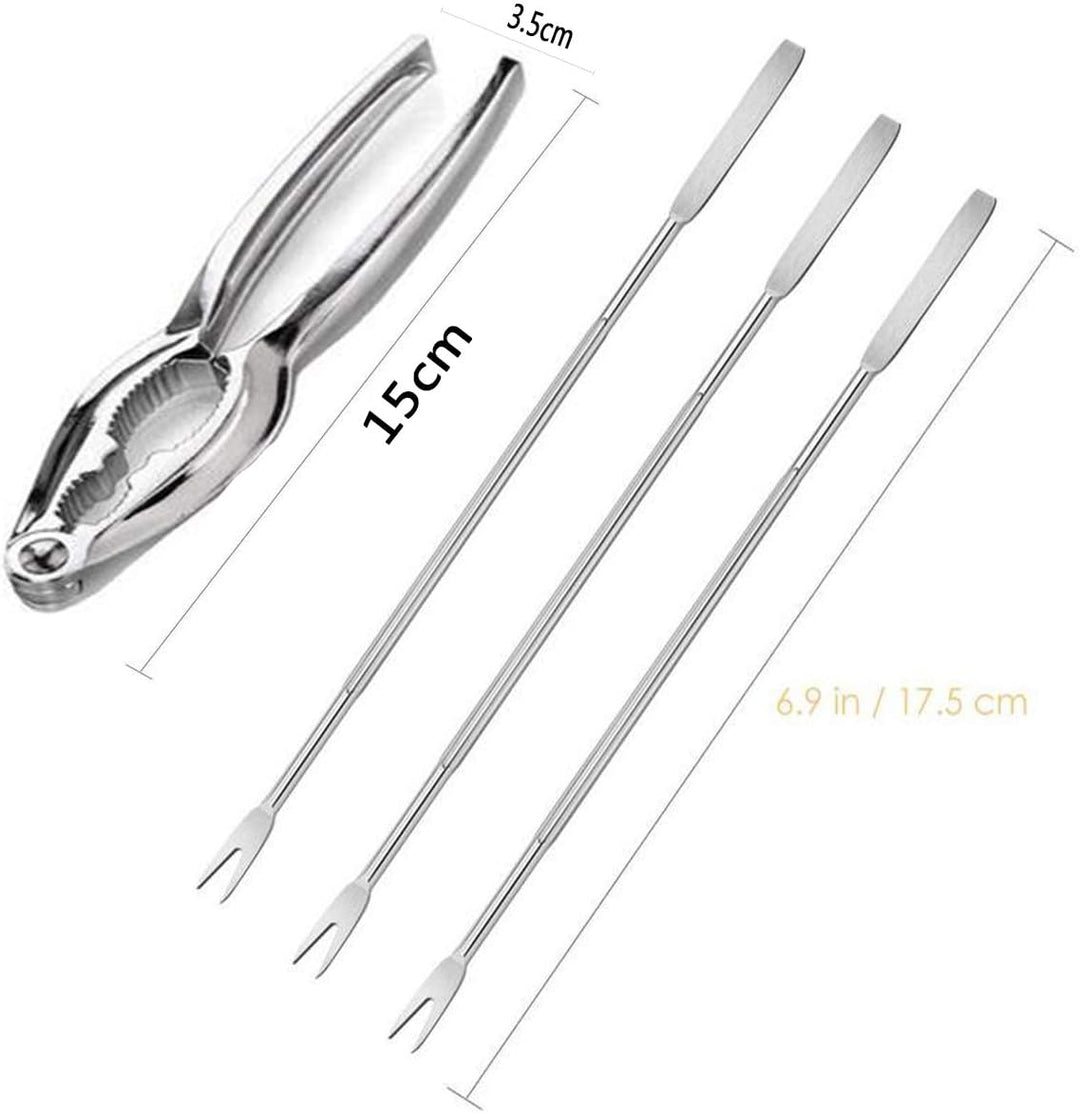 Meeresfrüchte Werkzeug Set,Biluer 20PCS Meeresfrüchte Gabeln Hummergabel And 2PCS Nussknacker Nussöf