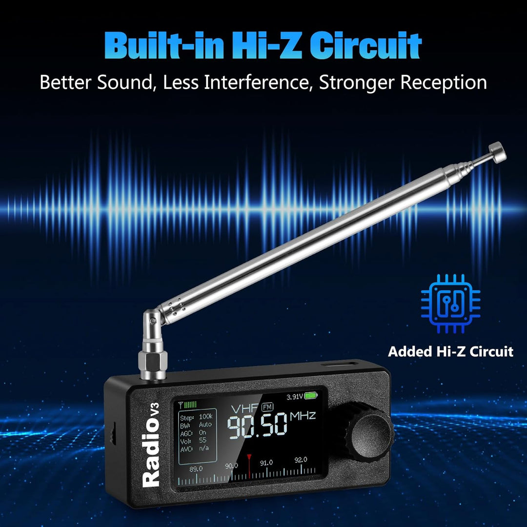 AURSINC Si4732 Mini Radio V3 Pocket Shortwave Radio Receiver, HF SW MW VHF All Band, AM/FM/LSB/USB M