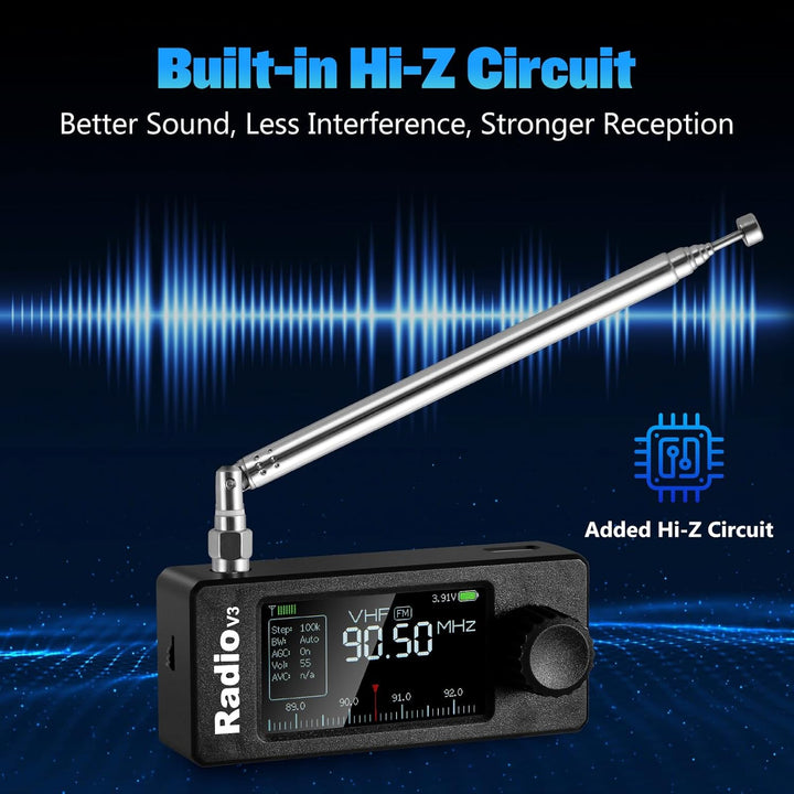 AURSINC Si4732 Mini Radio V3 Pocket Shortwave Radio Receiver, HF SW MW VHF All Band, AM/FM/LSB/USB M