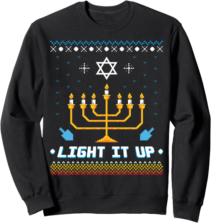 Menorah Happy Hanukkah Jude Chanukkah Ugly Christmas Sweater Sweatshirt