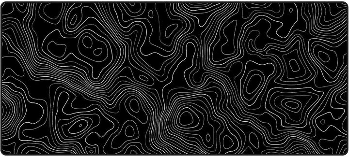 JIALONG Schwarz Topographisches XXL Gaming Mauspad 90x40cm - Premium Schreibtischunterlage mit Landk