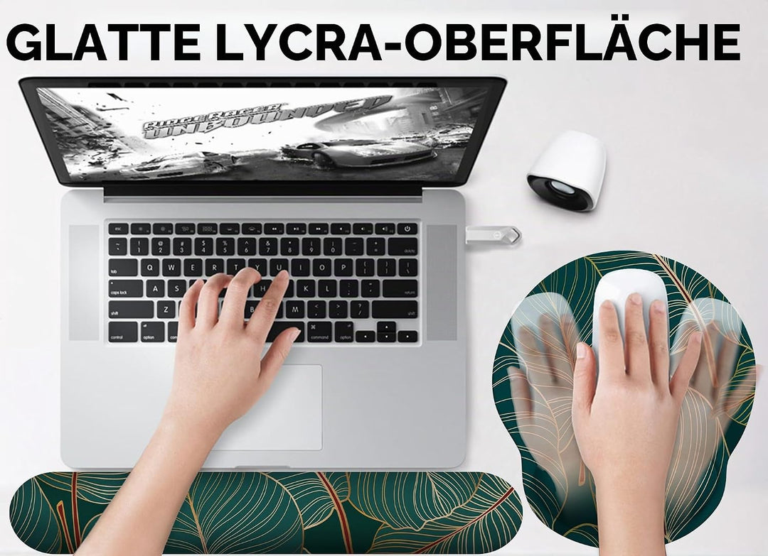 Mauspad mit Gelkissen,Mousepad mit Handauflage Ergonomisches, Bequemes Computer-Handballenauflage Ma