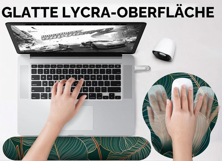 Mauspad mit Gelkissen,Mousepad mit Handauflage Ergonomisches, Bequemes Computer-Handballenauflage Ma