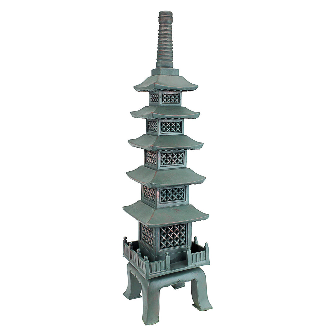 Design Toscano Asiatische Pagodenstatue nach dem Tempel von Nara , Masse: 16,5 x 16,5 x 71 cm 16.5x1