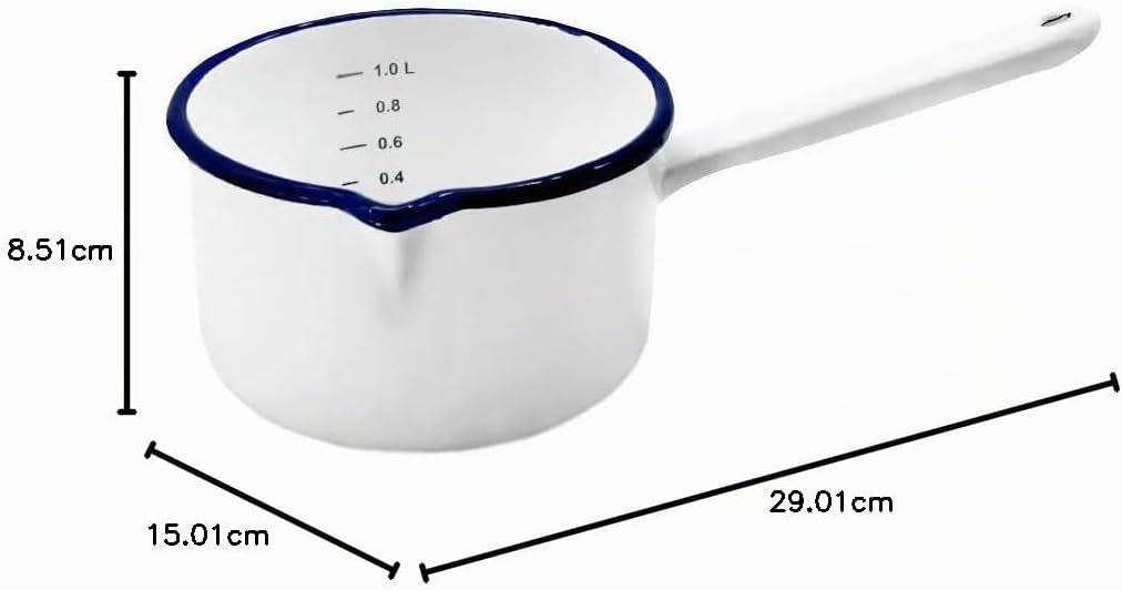 Karl Krüger 417/14HU Husum Stieltopf, Emaille, Weiss