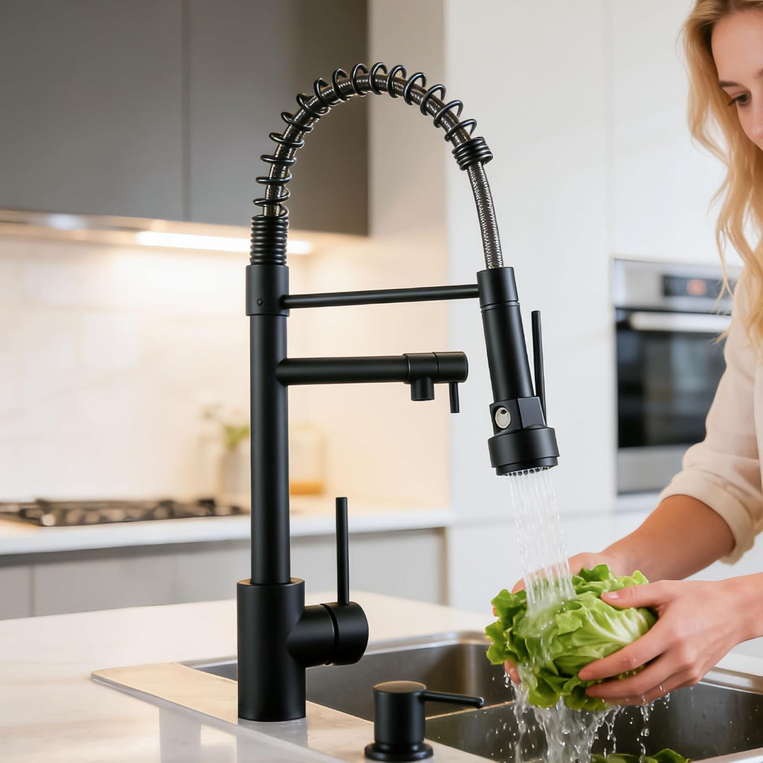 Edelstahl Wasserhahn KüChe,Hochdruck Mischbatterie KüChe mit ausziehbarer Brause,SpüLtischarmatur Zw