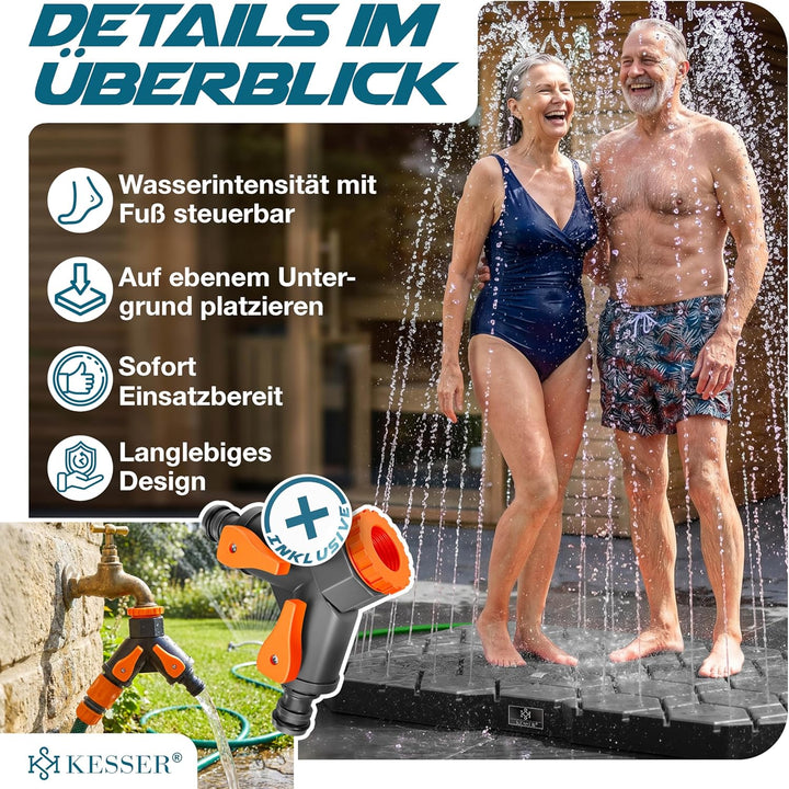 KESSER® Bodendusche Geo Gartendusche, Dusche für alle - Gross, Klein & Vierbeiner, rutschfest, UV- &
