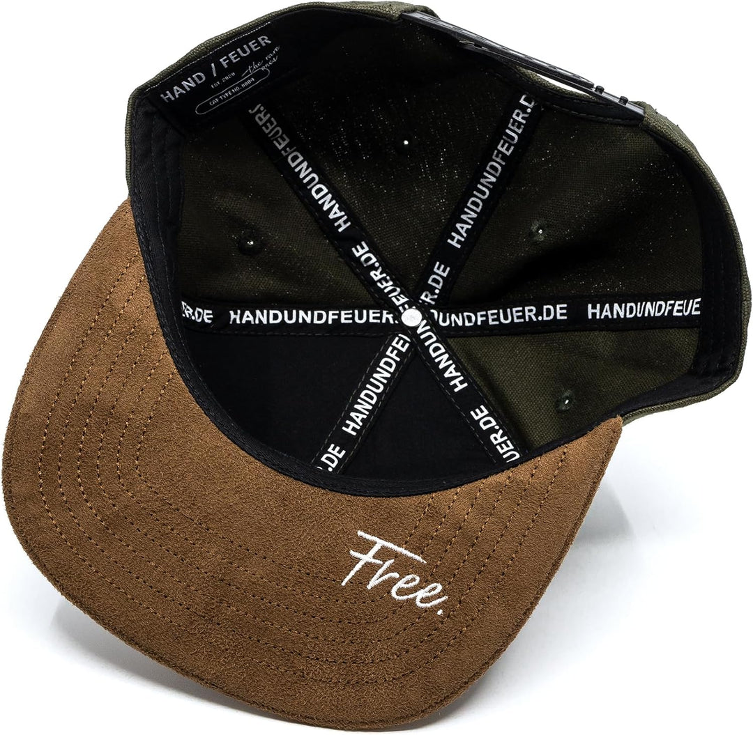 Hand und Feuer Snapback Cap Free Dunkelgrün Canvas One Size