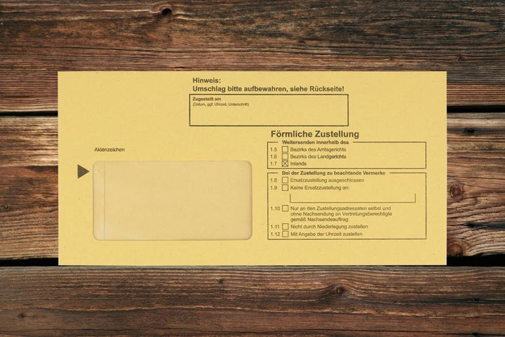 Innere Postzustellungs-hülle mit Einsteckschlitz für förmliche Zustellungen/DL mit Haftstreifen/Recy