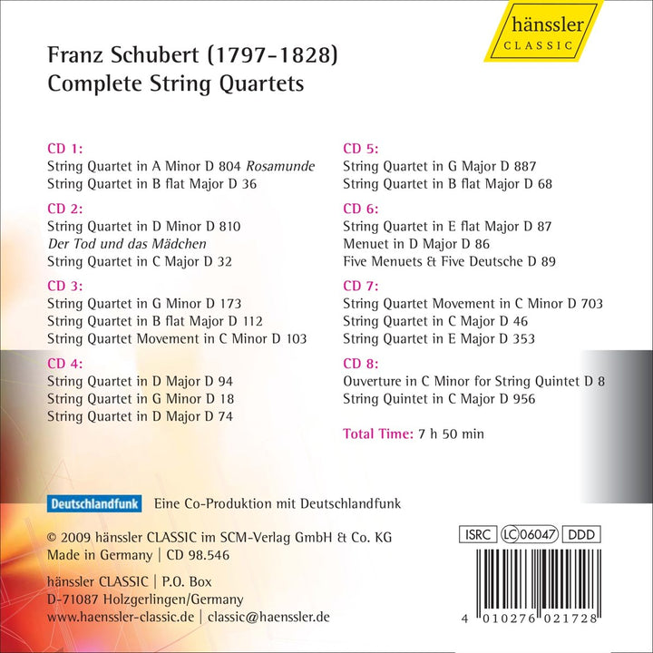 Komplette Streichquartette, Audio-CD
