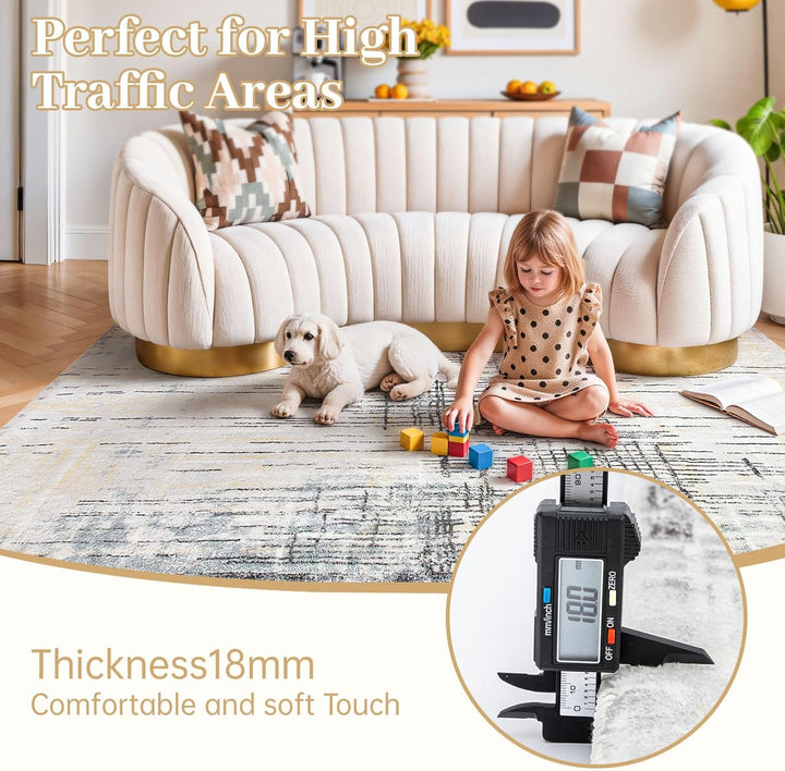 Tinyboy-hbq Teppiche Modern Designer für Wohnzimmer Kurzflor Teppich für Wohnzimmer Schlafzimmer Gra