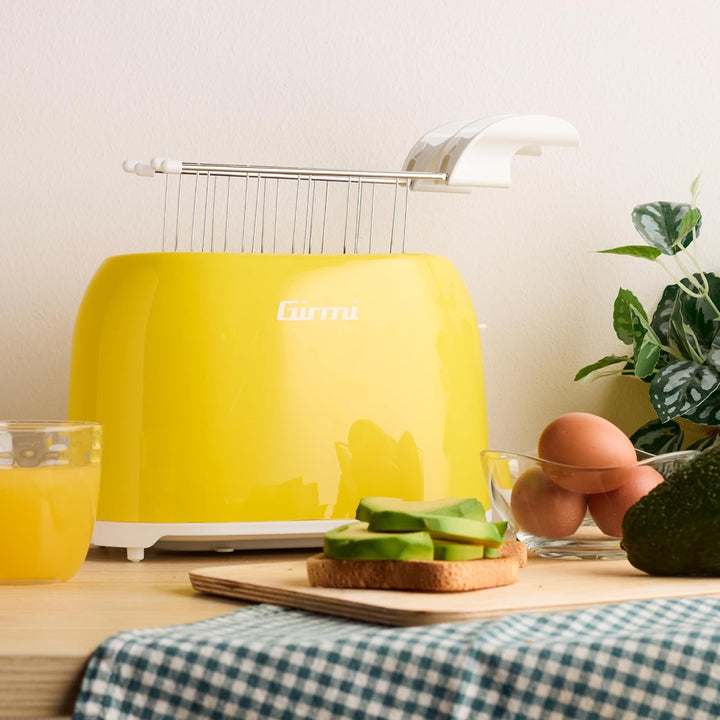 Girmi TP1005 Toaster, 750 W, Edelstahlzangen, 7 Bräunungsstufen, Krümelschublade, Automatische Absch